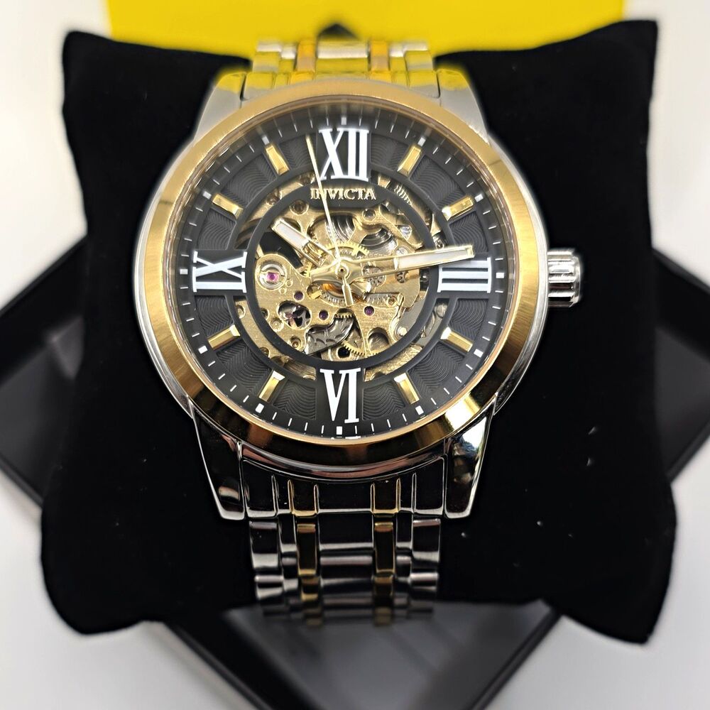 Preowned Invicta Men's Automatic,Two-Tone Stainless Bracelet,Skeleton Dial 69131
